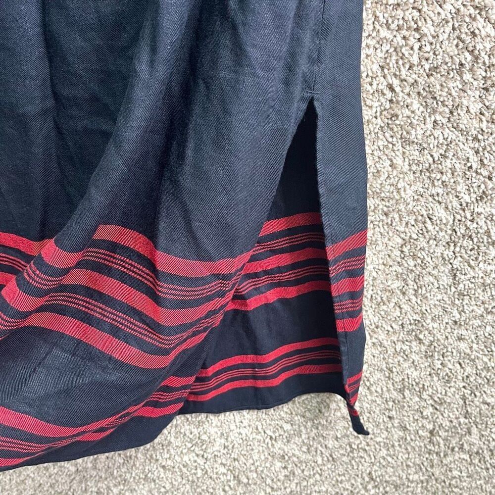 J. Jill Skirt Women’s Medium Navy Blue & Pink Linen Blend Maxi NWT - Picture 6 of 10